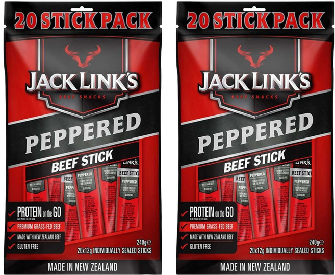 잭링크스 비프 스틱 페퍼드 육포, 240g, 2개