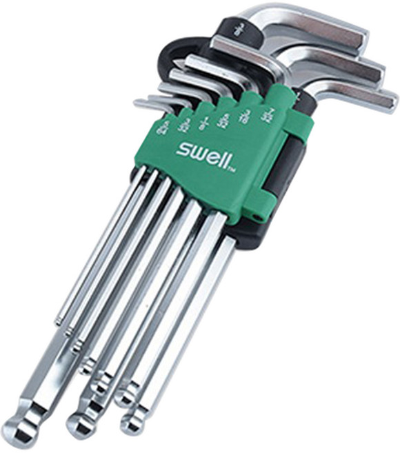 swell C圓頭六角板手9件組 1.5-10mm 帶Turbo Bar, 1組