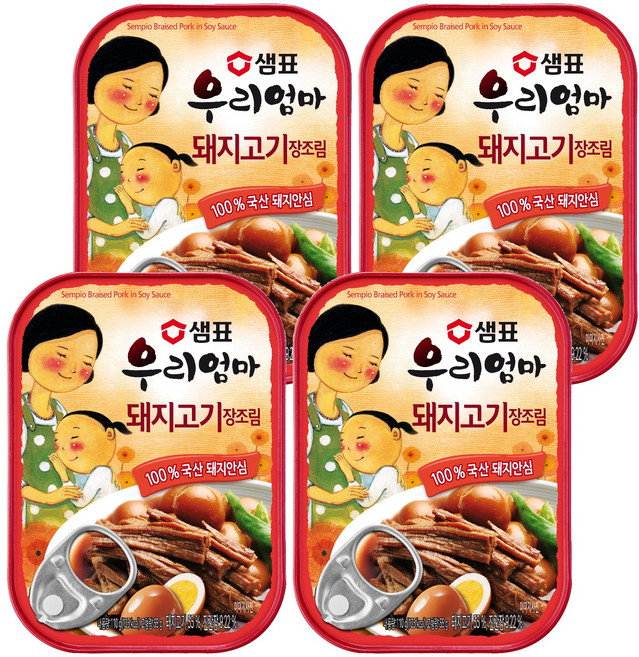 샘표 우리엄마 돼지고기 장조림, 110g, 4개