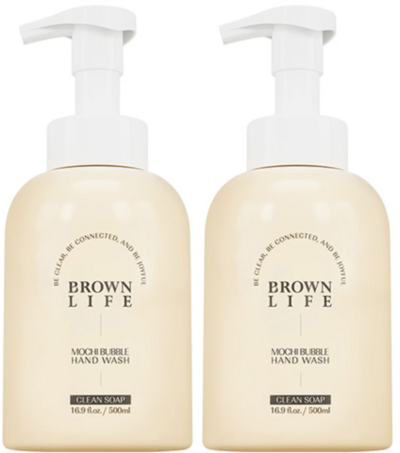 브라운라이프 아기 핸드워시 대용량 거품형 저자극 손세정제 클린솝향, 2개, 500ml