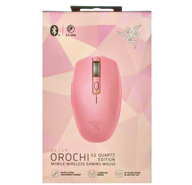 RAZER 雷蛇 八岐大蛇靈刃無線滑鼠 OROCHI V2 超輕量60克 6 顆可編程按鍵, 粉晶