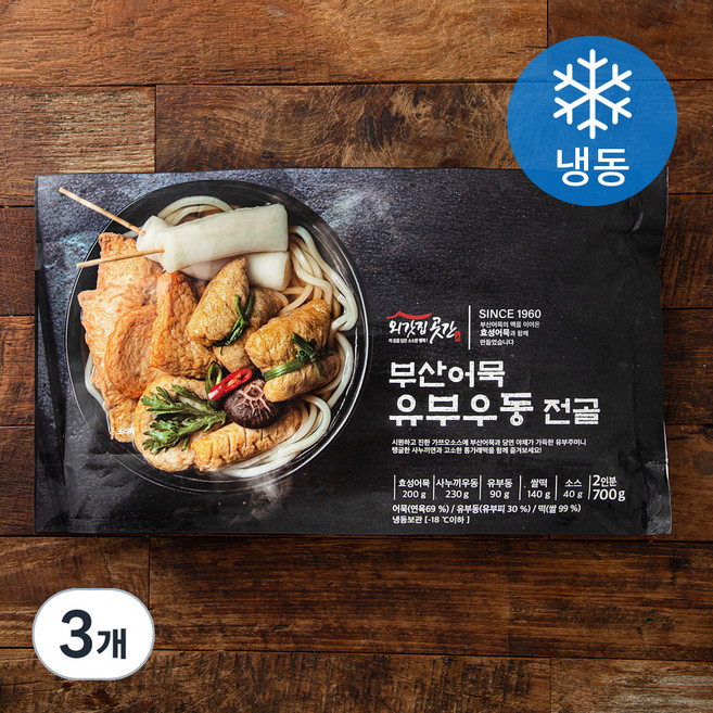 외갓집곳간 부산어묵 유부우동 전골 (냉동), 700g, 3개