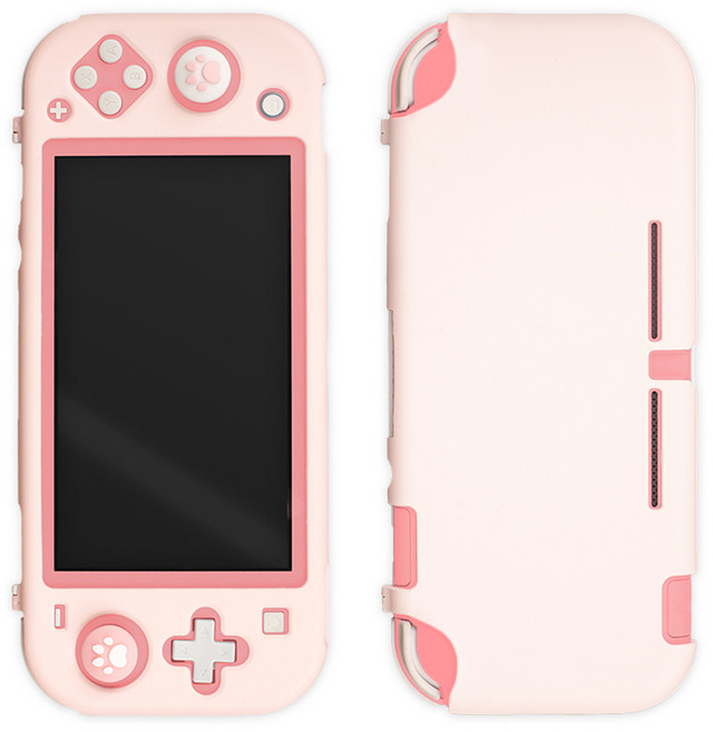잼몬스터 닌텐도 스위치 라이트 전용 마카롱 하드 풀 케이스 세트, 베이비핑크, 1세트, LTC01-PK