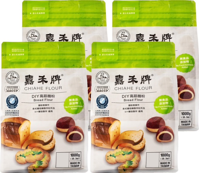 嘉禾牌DIY 高筋麵粉 1kg, 4包