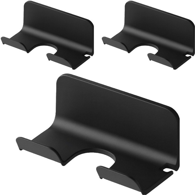 홈나나 강력 무타공 공중부양 욕실 화장대 드라이기 거치대, 블랙, 3개