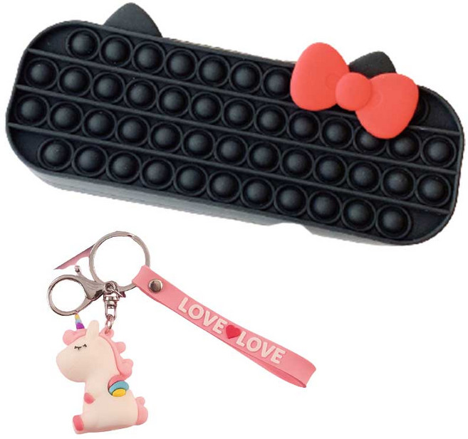 달모아 뽁뽁이 말랑이 푸쉬팝 필통 케이스, E, 1개