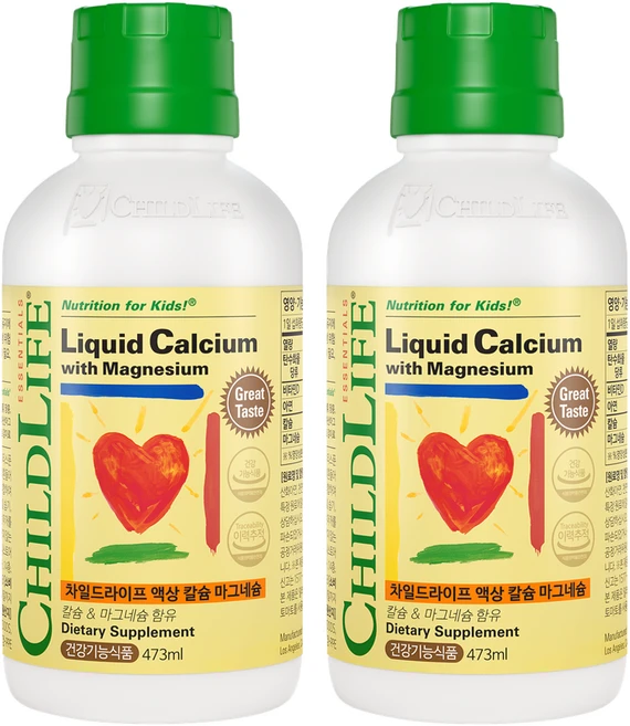 차일드라이프 액상 칼슘 마그네슘 오렌지맛, 473ml, 2개 - 쿠팡