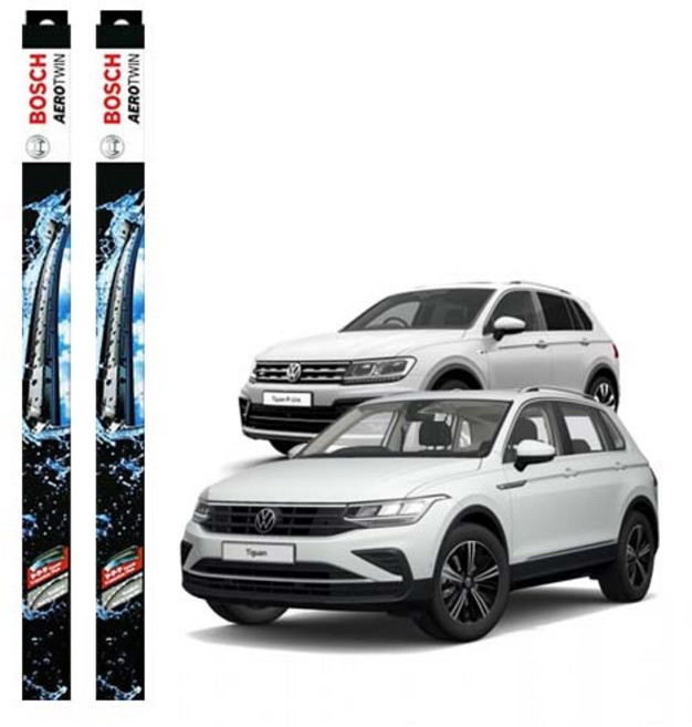 보쉬 에어로트윈 멀티클립 와이퍼 운전석 + 조수석 세트, 폭스바겐 더 뉴 티구안 18년형~
