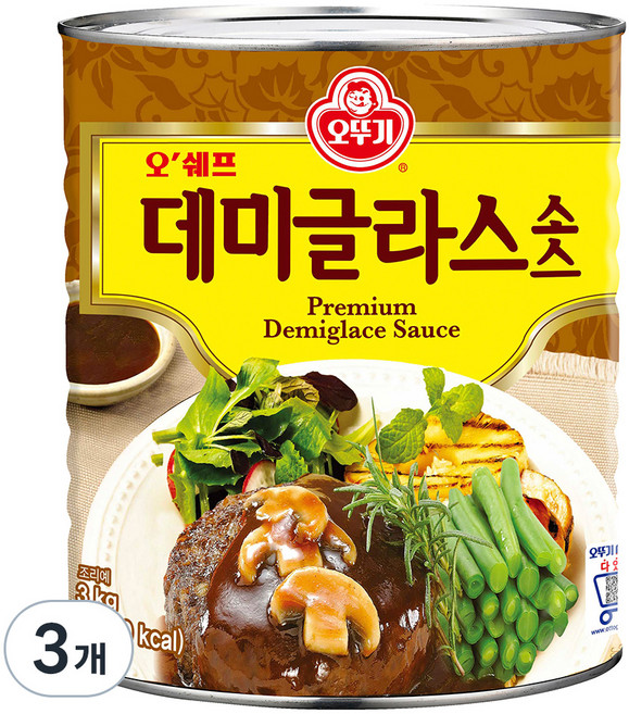 오뚜기 오쉐프 데미글라스, 3kg, 3개