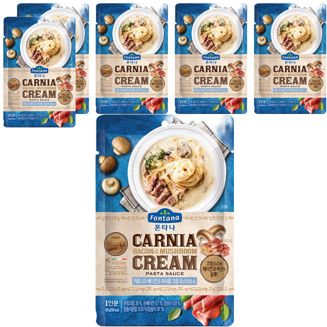폰타나 카르니아 베이컨 머쉬룸 크림 파스타소스, 130g, 6개