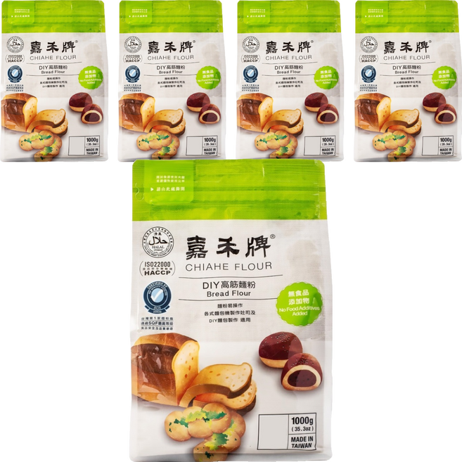嘉禾牌DIY 高筋麵粉 1kg, 5包