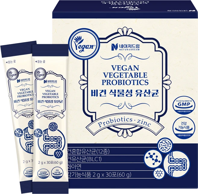 네이처드림 비건 식물성 유산균 30p, 60g, 1개 - 쿠팡
