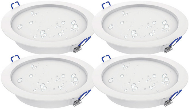 루미트론 다운라이트 플리커프리 매입등 6인치 15W 방습형, 전구색 노란빛, 4개