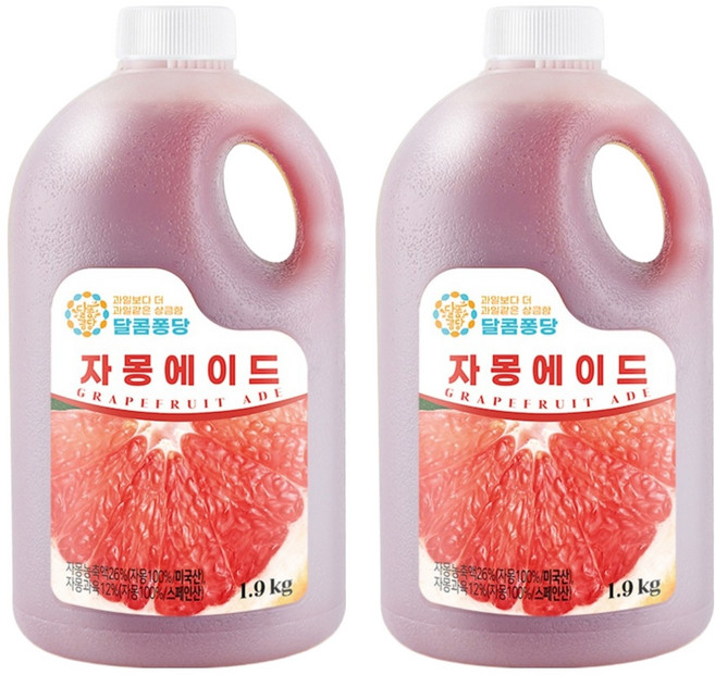 달콤퐁당 자몽 에이드 농축액, 1.9kg, 2개