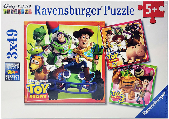 Ravensburger 維寶 拼圖 RV08038 適用齡5歲以上 3款 x 49片, 147片, 玩具總動員歷史, 1盒