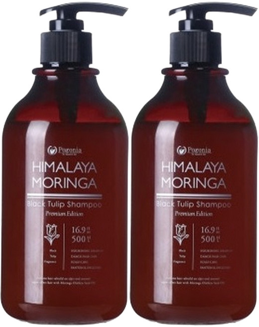 포고니아 히말라야 모링가 블랙튤립 샴푸, 500ml, 2개