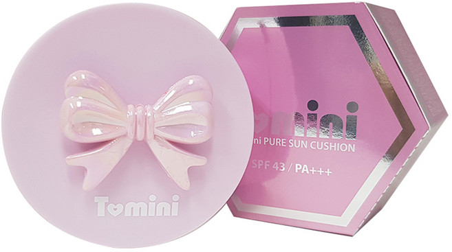 투미니 퓨어 선쿠션 SPF43 PA+++ 리본 연핑크, 14.5g, 1개