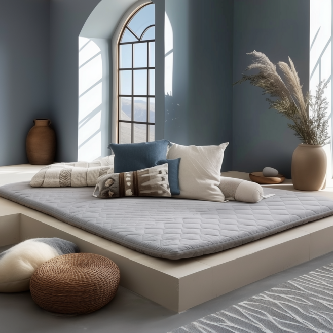 럭스나인 라돈불검출 CLT8 라텍스 토퍼 매트리스 핫앤쿨, 그레이, 8cm