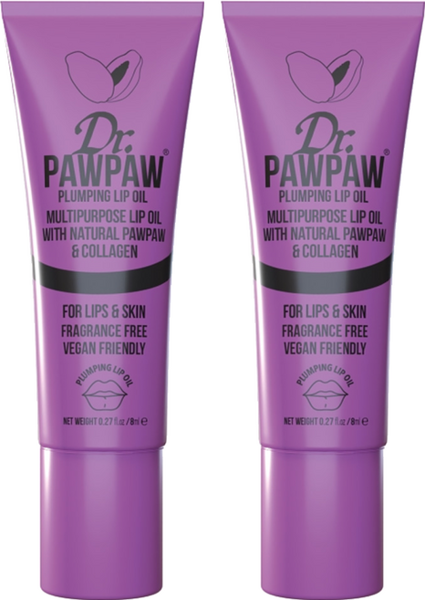 Dr.PAWPAW 台灣公司貨 豐潤唇部精華油(英國木瓜霜 護唇膏), 透明色/果香, 8ml, 2個