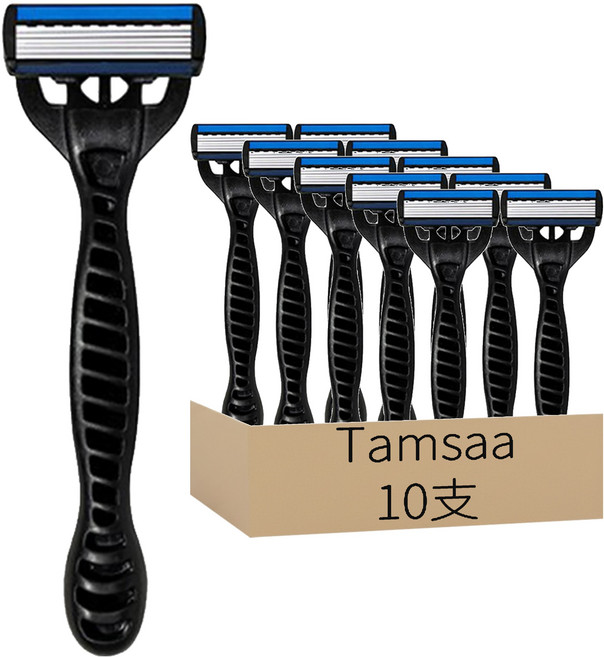 Tamsaa 優質拋棄式6層刀片刮鬍刀, 1盒, 10支