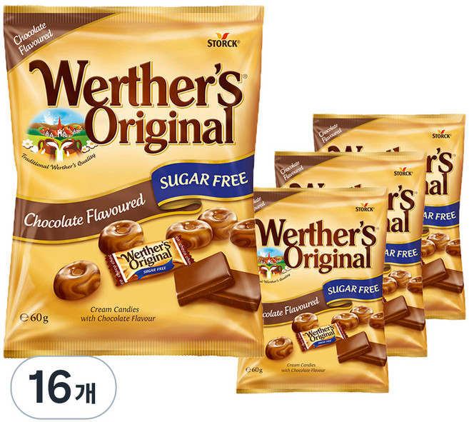 웨더스오리지날 초코 캔디 슈가프리, 60g, 16개
