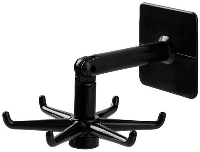 생각나래 주방 다용도 무타공 후크 걸이 6p, 블랙, 1개