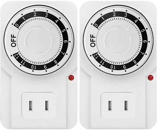 AHOYE 12小時定時插座 插座定時器, 款式隨機, 2個, 10cm