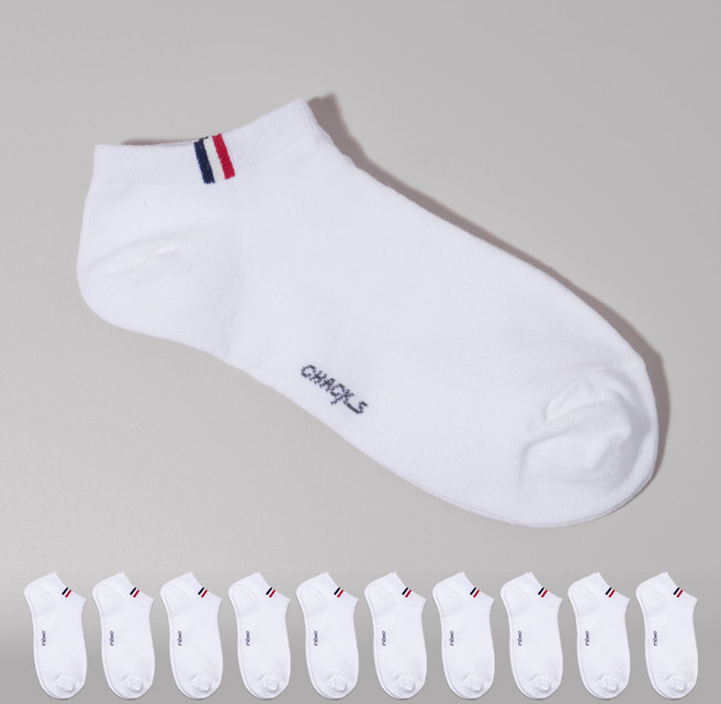 착스 남성용 프리미엄 앞코보강 발목 포인트 스니커즈 양말 10켤레 세트