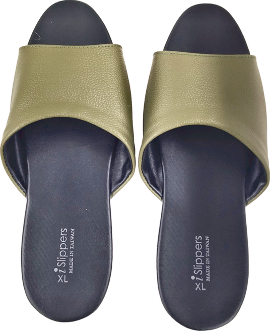 TAIWAN SLIPPER 台灣犀利趴 純色 皮質室內拖鞋, 綠色, 2雙