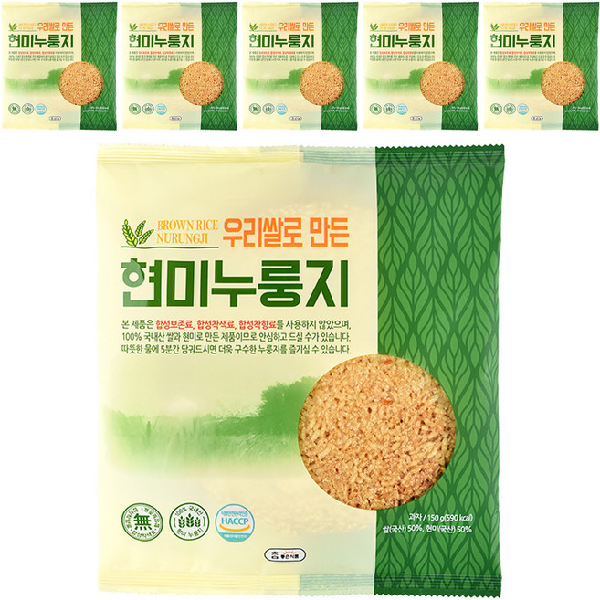 참좋은식품 우리쌀로 만든 현미 누룽지, 150g, 6개