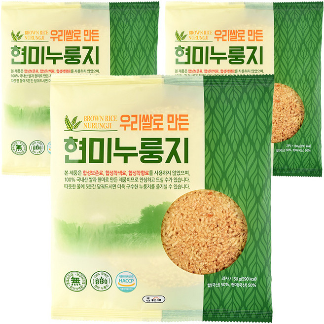 참좋은식품 우리쌀로 만든 현미 누룽지, 150g, 3개