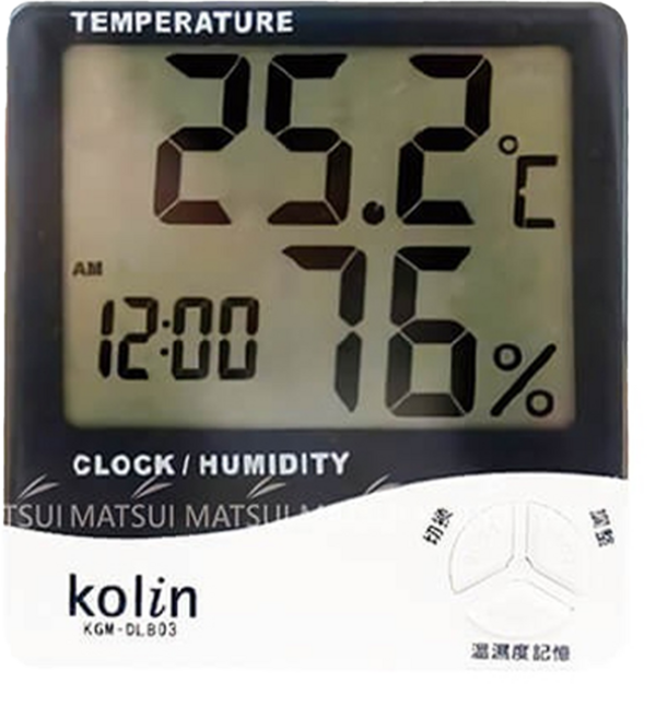 Kolin 歌林 電子式溫濕度計, 黑色 + 白色, 1個