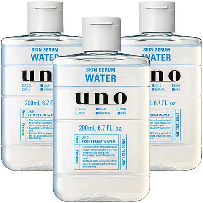 우노 스킨 세럼 워터 에프, 3개, 200ml