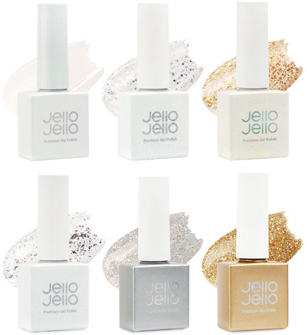 젤로젤로 글리터 젤네일 시리즈 쥬얼리터 6종 세트, 펄리화이트, 다이아, 24K, 92.5 silver, 홀로실버, 홀로골드, 1개, 10ml