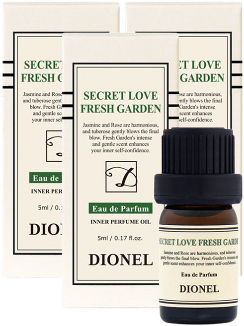 DIONEL 女性私密處香氛油 清新花園香, 3瓶, 5ml