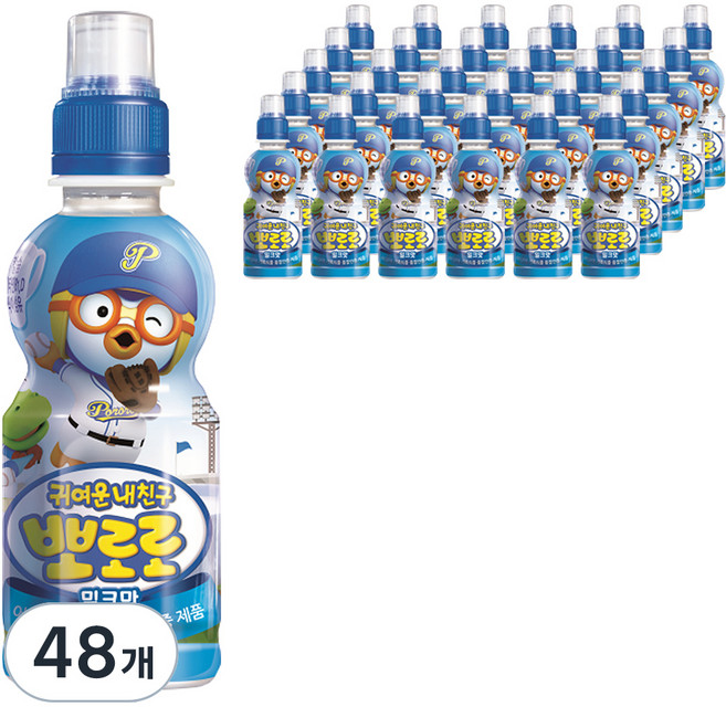팔도 귀여운내친구 뽀로로 밀크맛, 235ml, 48개