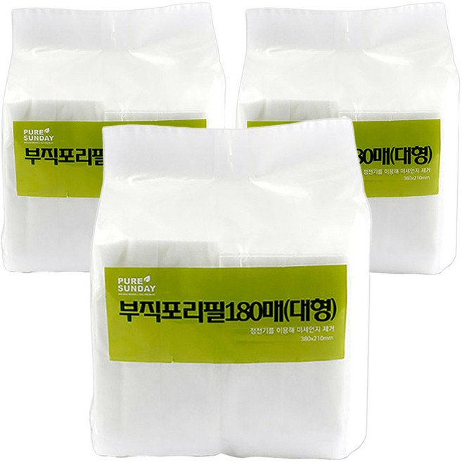 선우랜드 퓨어썬데이 부직포리필 대형, 3개