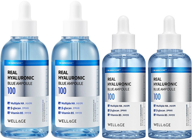 WELLAGE 唯拉珠 玻尿酸藍瓶保濕精華組 100ml+75ml, 2組