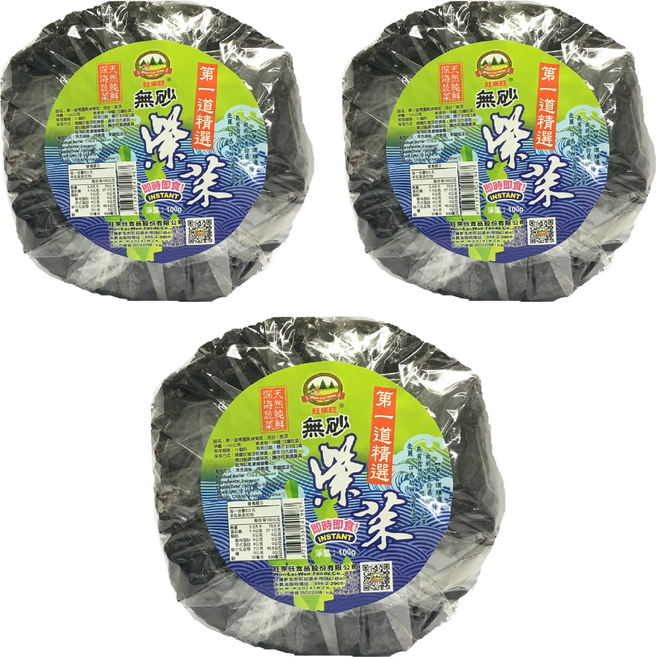 WON LAI WON 旺來旺 第一道精選無砂紫菜, 100g, 3包