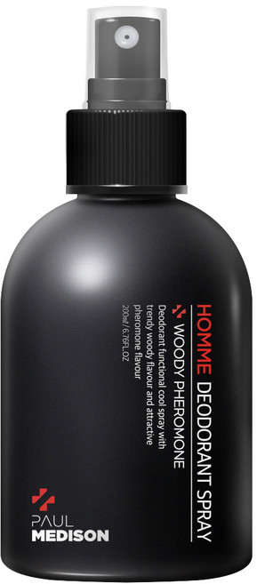 폴메디슨 옴므 데오드란트 스프레이 우디 페로몬향, 200ml, 1개