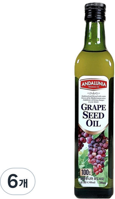 안달루니아 포도씨유, 500ml, 6개