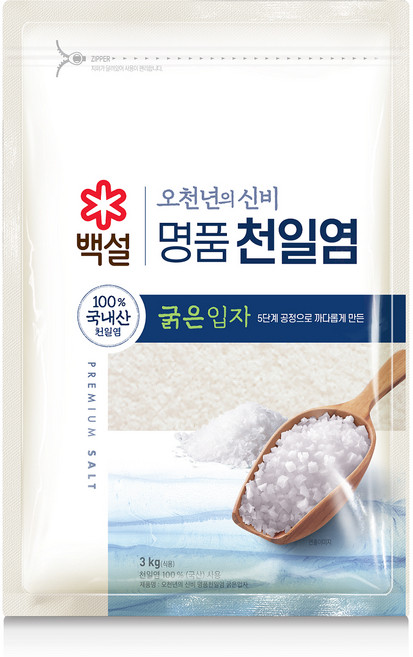 백설 오천년의 신비 명품 천일염 굵은입자, 3kg, 1개