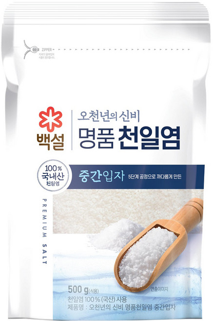 오천년의 신비 중간입자 천일염, 500g, 1개