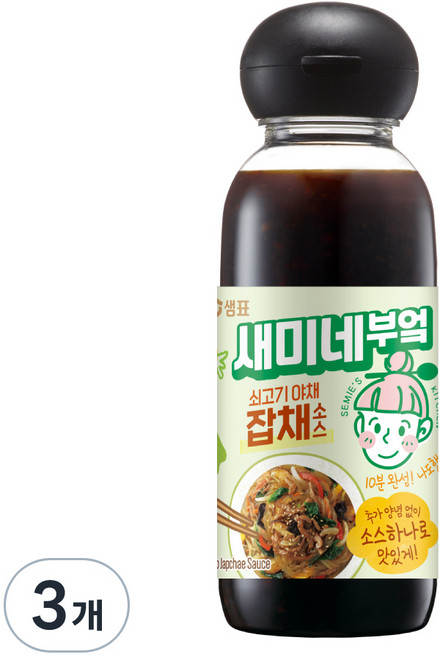 새미네부엌 쇠고기 야채 잡채소스, 3개, 300ml