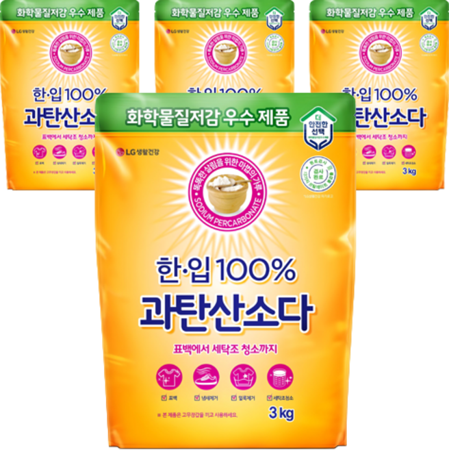 한입 100% 과탄산소다, 3kg, 4개