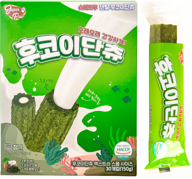 슈퍼보우 강아지 후코이단츄 엑스트라스몰 덴탈껌, 후코이단, 150g, 1개