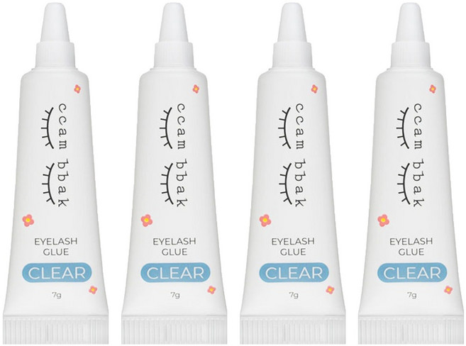 깜빡 글루 속눈썹 접착제 7g, 투명, 4개