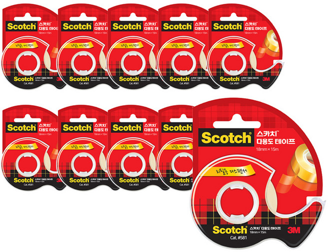 스카치 다용도테이프 디스펜서 581 18mm x 15m, 10개