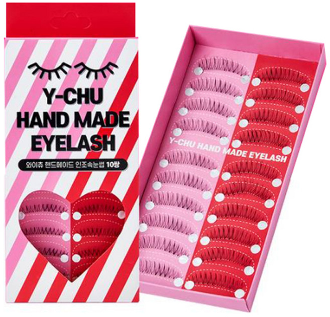 와이츄 핸드메이드 대용량 인조 속눈썹 D-1 20p 세트, 블랙, 1개