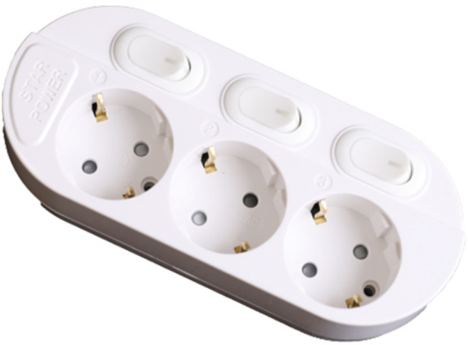 이어지다 개별 스위치 멀티탭 3구, 5m, 1개